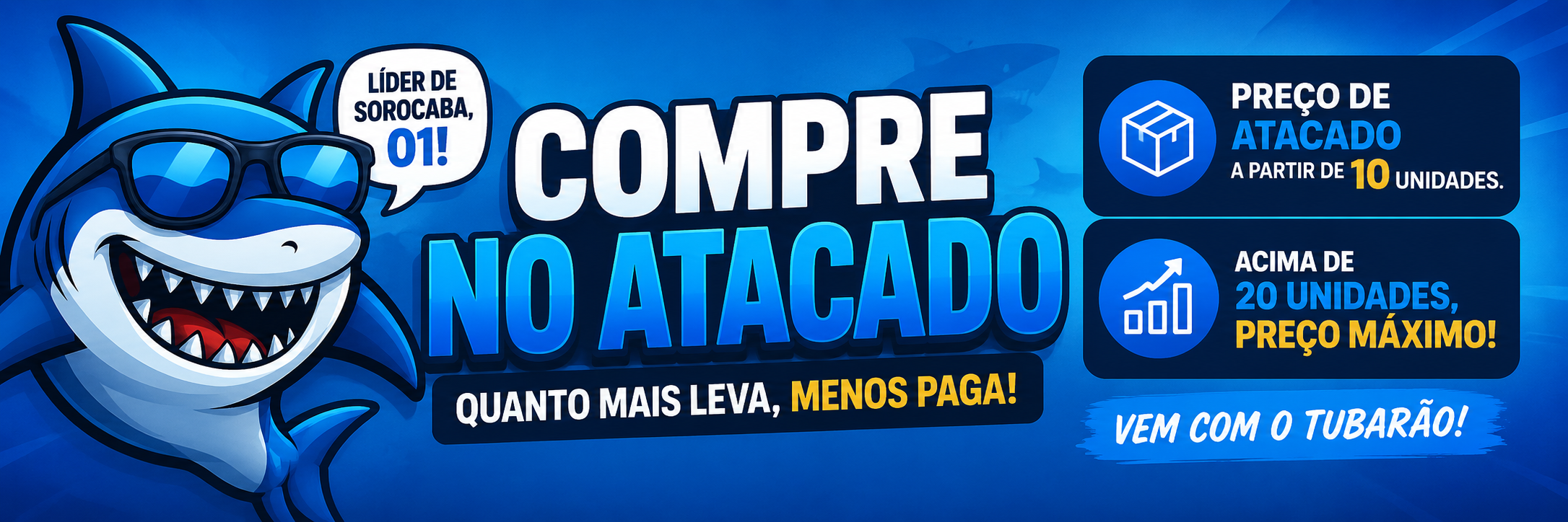 Preço de atacado Sharks Pods — quanto mais leva, menos paga